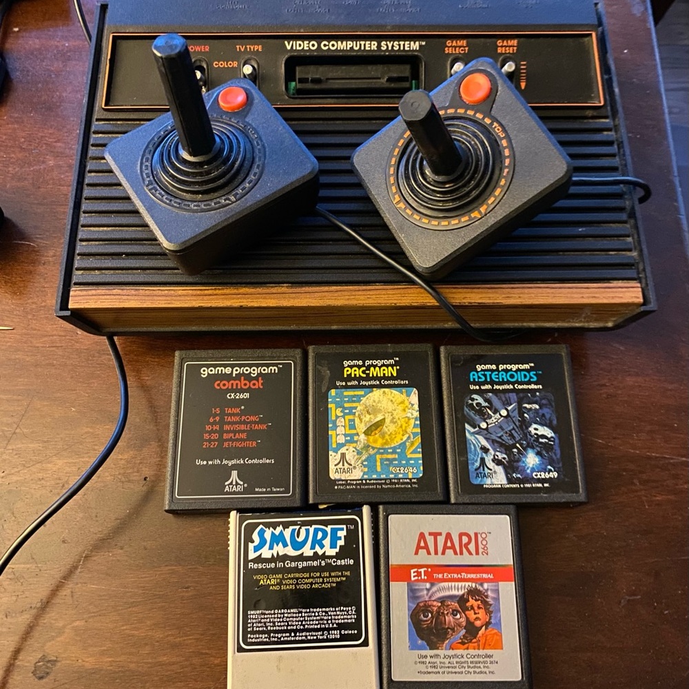 Atari video game console set